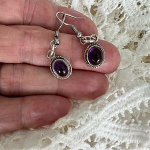 Amethyst Vintage Sterling Silver Earrings